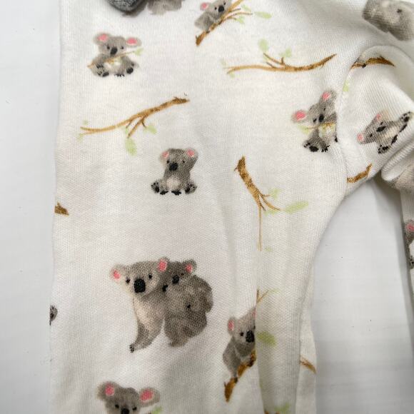 Burt's Bees Baby Kola Bear Organic Gray Newborn Footed Pajamas Sleep Play - Picture 2 of 9